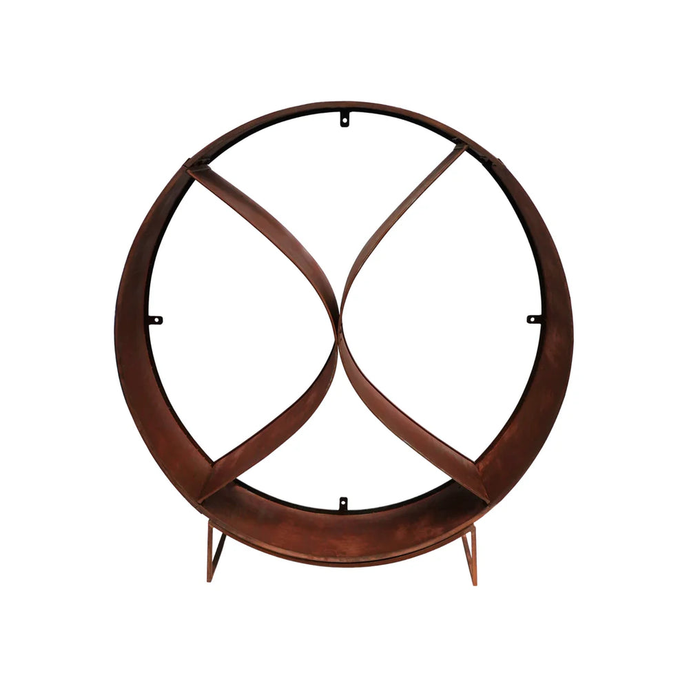 Ivyline, Circle Sculptural Log Storage Natural Rust