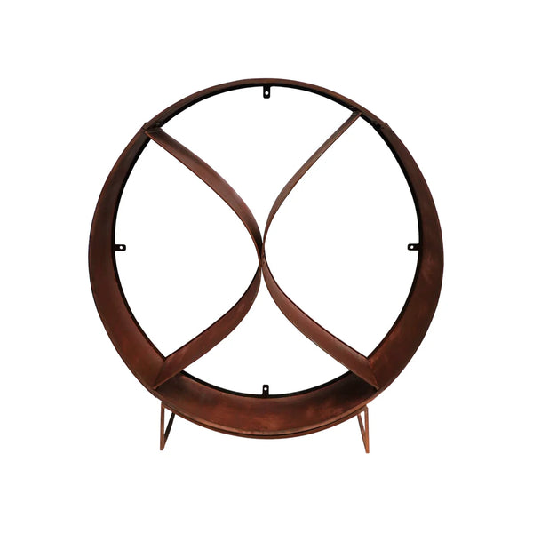 Ivyline, Circle Sculptural Log Storage Natural Rust