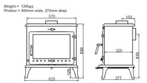 Ekol Crystal 12kW Wood Burning Stove (with painted door option)