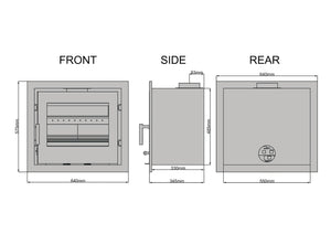 Saltfire CS7 Inset Stove | 7kW Multi-Fuel Cassette Heater