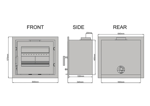 Saltfire CS7 Inset Stove | 7kW Multi-Fuel Cassette Heater