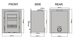 Saltfire CS5 Inset Stove | 5kW Multi-Fuel Fireplace Heater