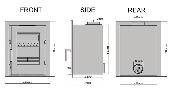 Saltfire CS5 Inset Stove | 5kW Multi-Fuel Fireplace Heater