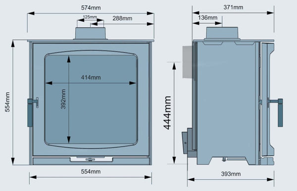 Ekol Edge 5kW Wood Burning Ecodesign Stove (with painted door option)
