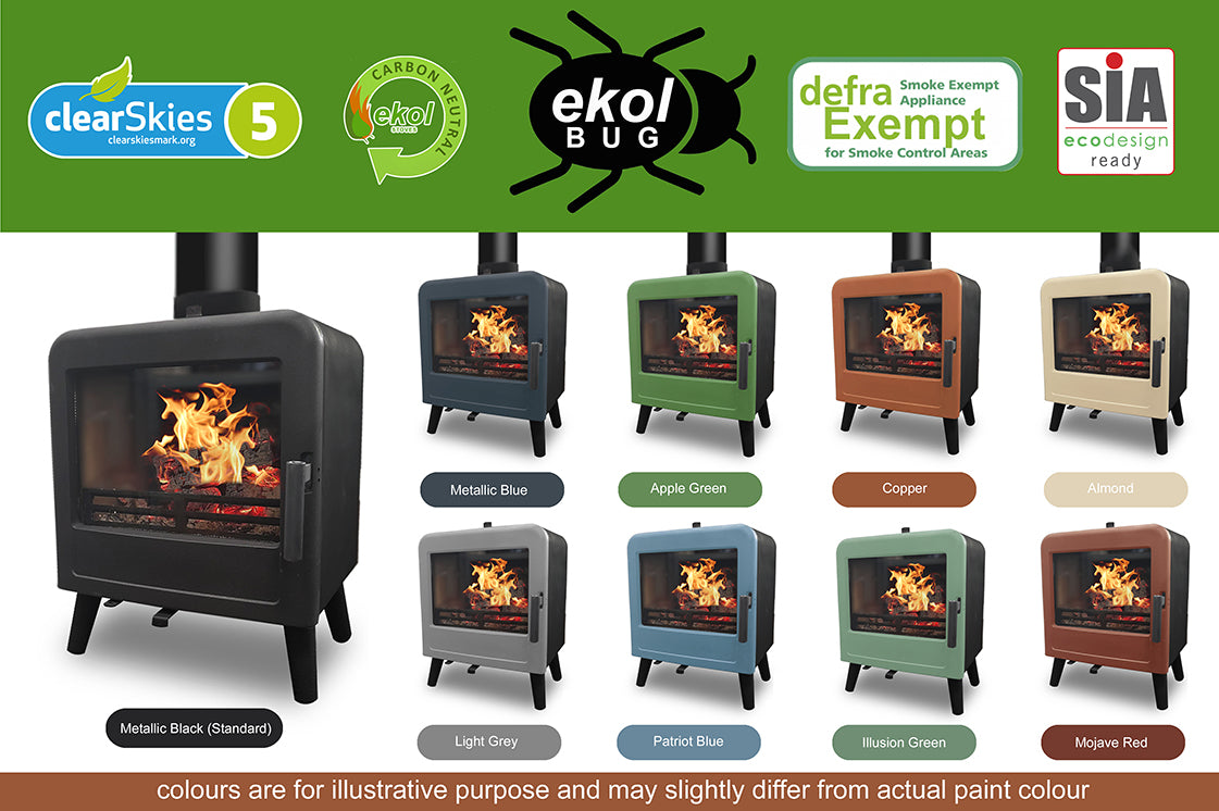 Ekol Bug (with painted door option)  Multi Fuel / Wood Burning Stove