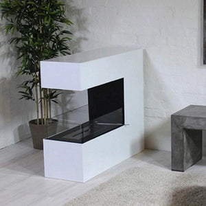 Topeka Freestanding Bioethanol Fireplace | Wide Flame View