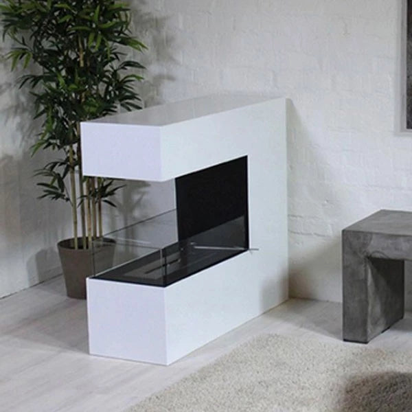 Topeka Freestanding Bioethanol Fireplace | Wide Flame View