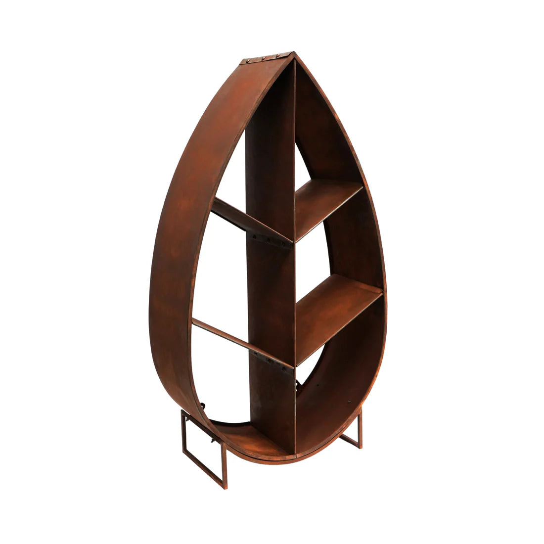 Ivyline, Leaf on Stand Sculptural Log Storage Natural Rust