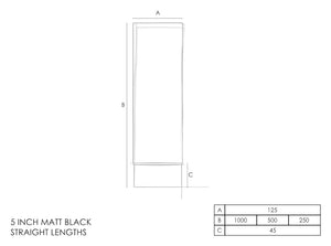 Matt Black Straight Stove Pipe, 5” Inch | DuraFlue