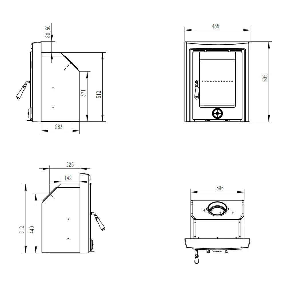 Henley Stoves, Muckross 4.6kW Multi-Fuel Inset Stove