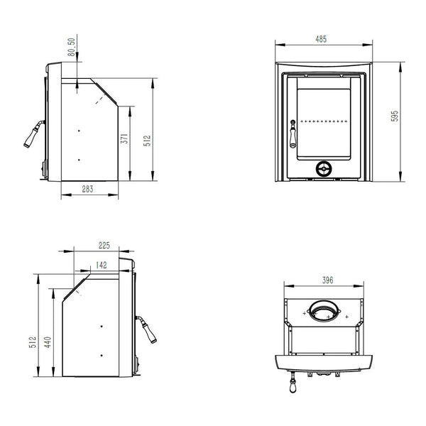 Henley Stoves, Muckross 4.6kW Multi-Fuel Inset Stove