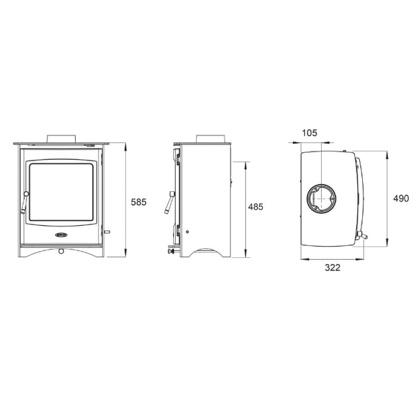 Cylinder 5kW Pedestal Wood Burning Stove | Cool Heat Solution