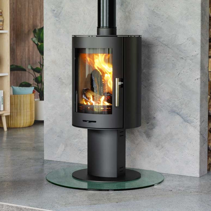 Cylinder 5kW Pedestal Wood Burning Stove | Cool Heat Solution