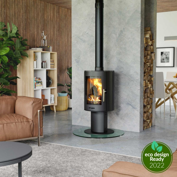 Cylinder 5kW Pedestal Wood Burning Stove | Cool Heat Solution