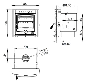 Henley Achill 17.5kW Inset Multifuel Boiler Stove