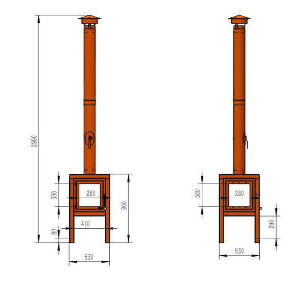 Henley Thor D12 | Outdoor Wood Stove with 360° Flame View