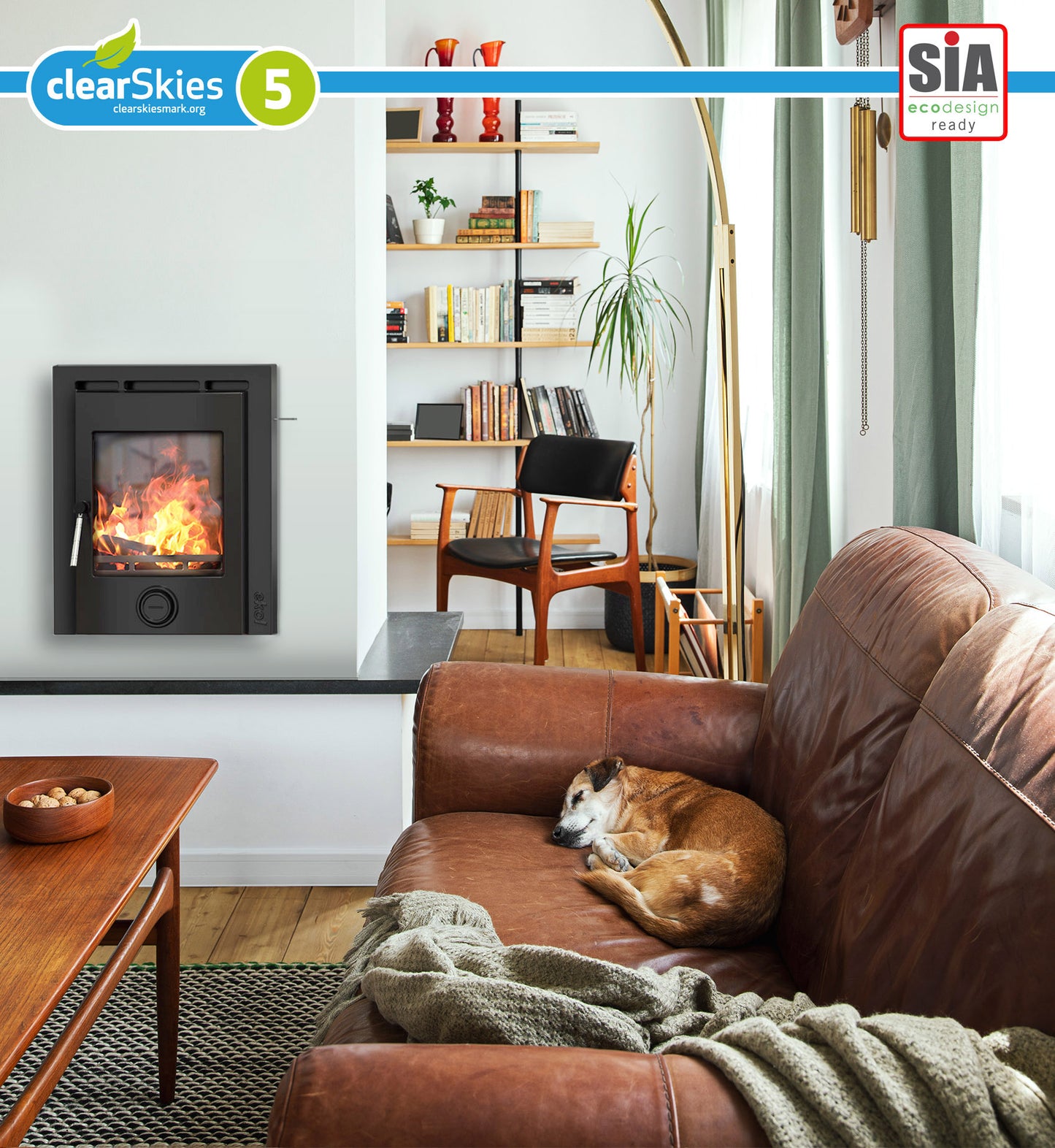 Ekol Inset Plus 5kW DEFRA Approved Wood Burning / Multifuel Ecodesign Inset Stove (with painted door option)