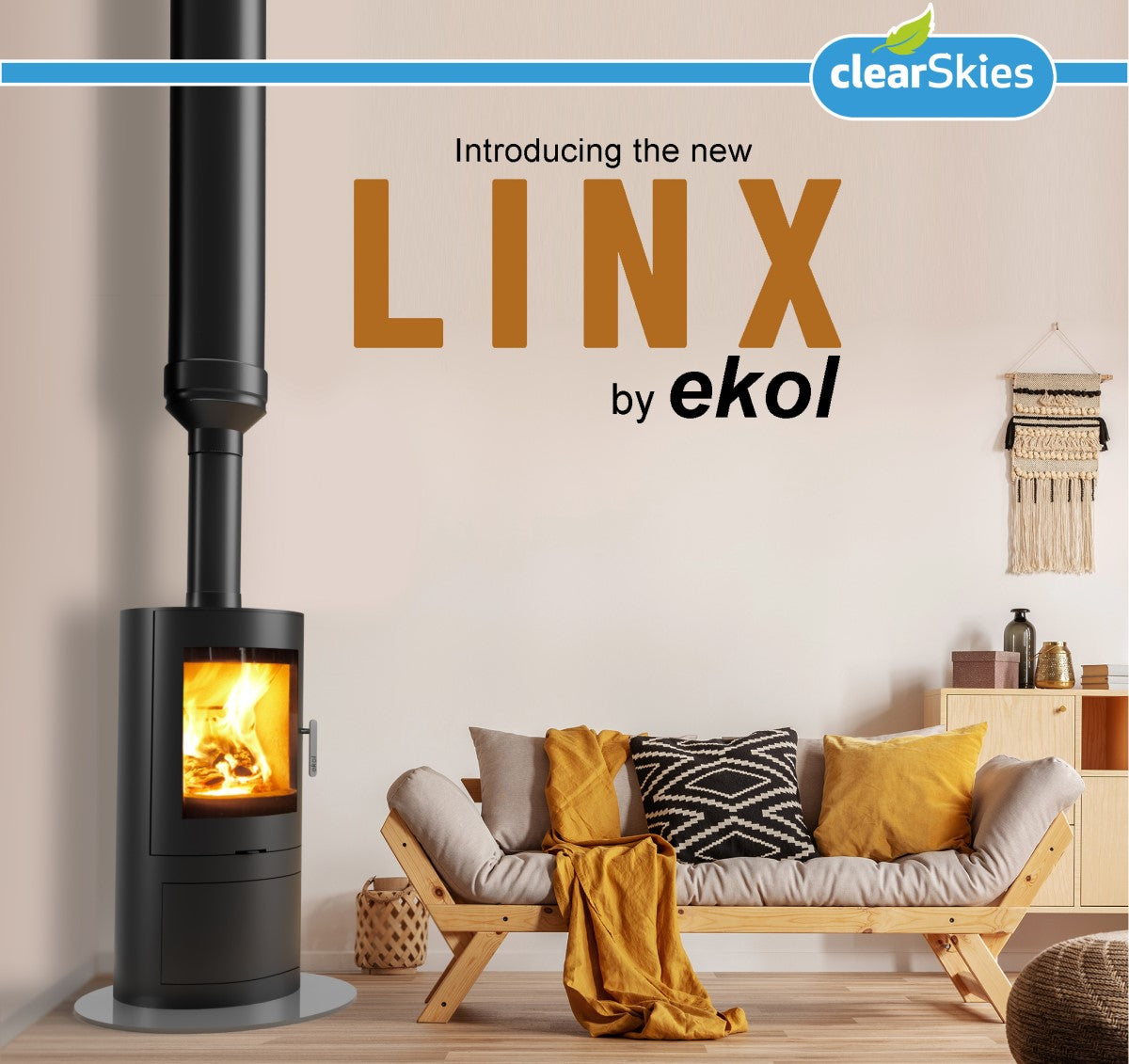 Ekol Linx Wood Burning Stove (with painted door option)