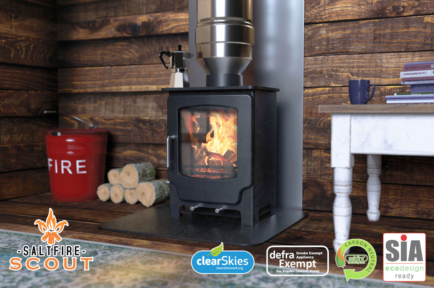 Saltfire Scout (with painted door option) Multi-Fuel Eco Design Stove