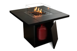 Planika Square Table Gas Fire Pit with Attachable Table