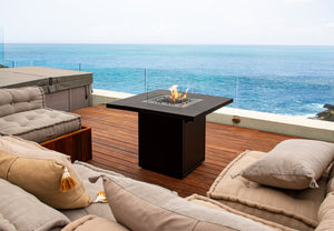 Planika Square Table Gas Fire Pit with Attachable Table