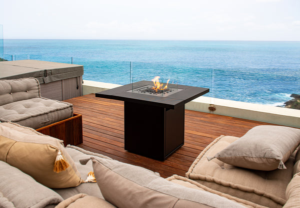 Planika Square Table Gas Fire Pit with Attachable Table