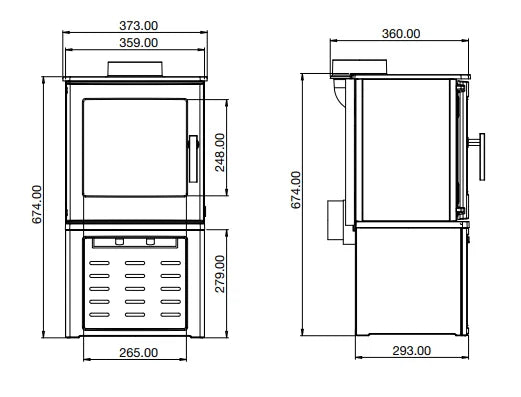 ACR Woodpecker WP4-LS, 4.3kW Wood Burning Stove