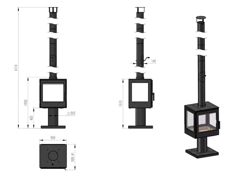 Woodford Garden Stove – Black