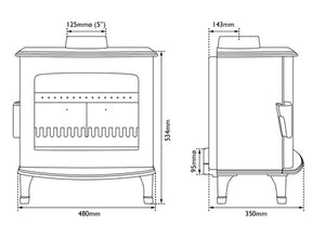 Carron ECO Stove 5kW - Ash Grey Enamel