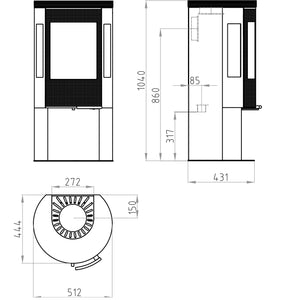 Henley Stoves, Elite G4 Eco,  7.7kW, Wood Burning Stove