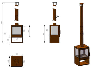 Woodford Garden Stove – Rust