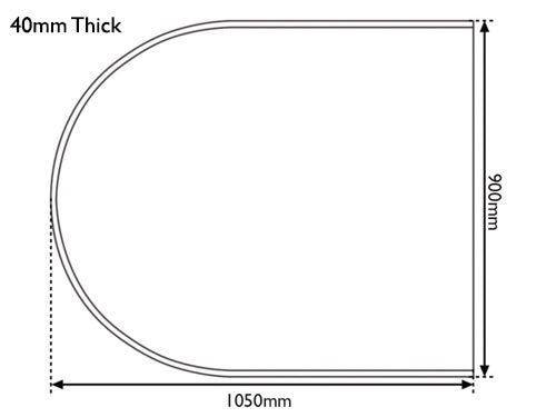 Travertine Curved Stove Hearth 1050mm | Carron