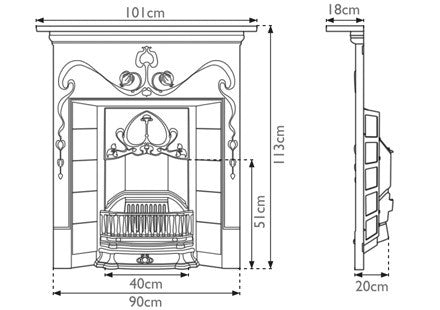 The Valentine Cast Iron Combination Fireplace | Carron